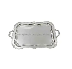 Bandeja De Servir De Metal De Estanho Decorativo Bandeja De Rolamento De Metal Venda Quente Pequeno Barato Personalizado Casa Irregular Café Impressão Personalizada