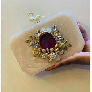 100% pochette en résine beige perle de qualité supérieure - Product Image 5