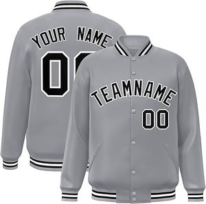 Chaquetas universitarias personalizadas para adultos cuello alto con nombre de equipo número y logotipo bordado lienzo Letterman chaquetas de béisbol - Product Image 3
