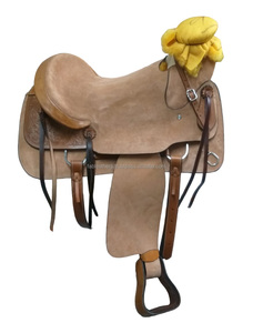 Sillín de cuero genuino Western Roping Ranch Rough Out Sillín de Rancho de cuero genuino para montar a caballo al mejor precio - Product Image 5