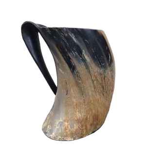 New Arrival Engraved Viking Style Animal Drinking Horn <b>Mug</b> Low Price Beer and Coffee Tankard - Product Image 3
