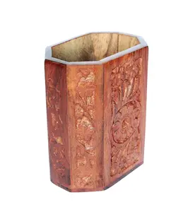 Caneta organizadora de malha para mesa, porta-lápis e copos, design exclusivo de madeira para crianças, mesa, escritório e presente de decoração de casa, ideal para mesa indiana