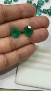 Cristal verde esmeralda zambiano Natural en forma de corazón de lujo de grado AAA, laboratorio creado, Octágono de seis esquinas, cuentas de piedras preciosas sueltas ovaladas - Product Image 4