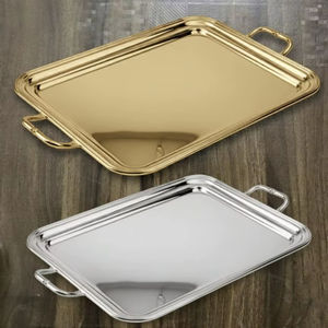 Bandeja de Servicio de Acero Inoxidable con Acabados Personalizados de Moda, Apta para Lavavajillas, Platos para Cocina, Bodas y Restaurantes - Product Image 1