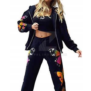 ชุดวอร์มผู้หญิงผ้าฝ้าย100% มีฮู้ดเป็นมิตรต่อสิ่งแวดล้อมชุดวิ่งจ๊อกกิ้งเสื้อแขนยาวดีไซน์ล่าสุด - Product Image 4