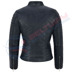 Mode dame lavé professionnel fabriqué en usine 2024 vestes vertes en cuir de haute qualité pour dames nouveau Style femmes hiver - Product Image 6