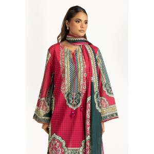 Traje de Verano Informal de 3 Piezas con Estampado de Césped Magenta para Mujer - Product Image 1