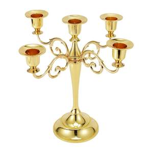 Vintage Metal <b>Candlestick</b> Stand Desktop Candelabra Home Party Retro <b>Candlestick</b> Wedding Centerpieces Candle Holder - Product Image 4
