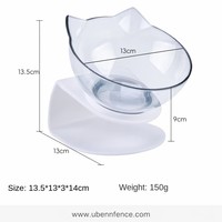 Gamelle pour animaux de compagnie en forme de tête de chat, protection de la colonne cervicale, en ABS PC transparent pour chats et chiens