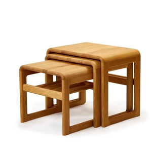 Table gigogne en bois pour meubles de salon modernes avec finition haut de gamme et style peu encombrant - Product Image 1