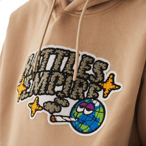 Sweat à capuche surdimensionné à manches longues personnalisé, coupe courte, sweatshirts de mode de style Hip Hop avec capuche imprimée, sweats à capuche teints en couleur unie - Product Image 2
