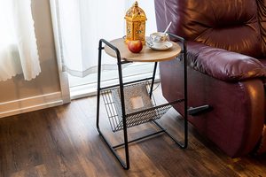 <b>Round</b> Display Wooden Top <b>Storage</b> <b>Side</b> <b>Table</b> Handmade High Quality Metal Strong Weight Lifted Nest and Wooden Metal <b>Side</b> <b>Tables</b> - Product Image 2