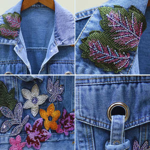 Chaquetas vaqueras recortadas para mujer, chaqueta vaquera informal lavada con ácido de Color sólido, chaqueta vaquera de algodón ajustada Unisex - Product Image 3