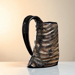 Jarra de Cuerno Estilo Vikingo Ecológica Hecha a Mano con Soporte para Beber Cerveza, Sidra o Hidromiel, Regalo Rústico para Entusiastas de la Historia - Product Image 5