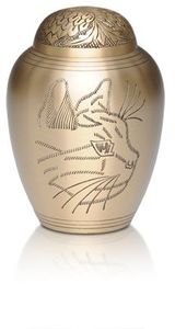 โกศใส่เถ้ามนุษย์ทำด้วยมือทำจากทองเหลืองโลหะทอง2024ทันสมัยทันสมัยที่สุดพร้อมดีไซน์แบบโบราณ - Product Image 4