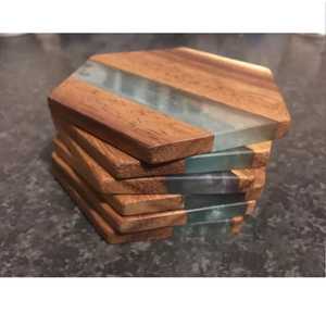 Posavasos de Madera y Resina Personalizados, Estilo Clásico para el Hogar, Hoteles o Restaurantes, Precio al por Mayor, Hechos a Mano en India - Product Image 2