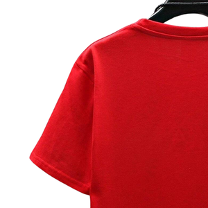 T-shirt à manches courtes rouge pour homme, col rond, décontracté, respirant, séchage rapide, polyester/coton, coupe classique, pour l'été, à porter au quotidien - Product Image 4