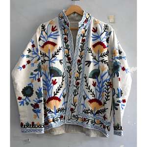 Luxury Hand Embroidered <b>Velvet</b> Winter <b>Coat</b> Ethnic Boho Jacket for Women - Product Image 1