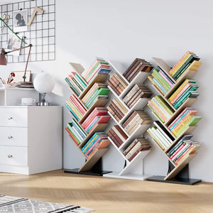 מפעל סיטונאי מודרני 9 Tier עץ אנכי ספר מדף סולם עץ סניף בצורת מדף ספרים - Product Image 2