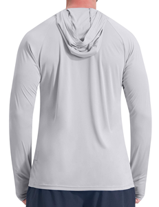 Camisa de Pesca con Capucha Gris Claro Personalizada, Manga Larga, Secado Rápido, UPF 50, Prenda Deportiva para Hombre, Talla Grande - Product Image 4