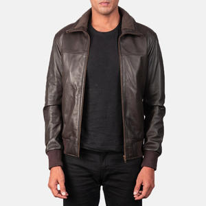 เสื้อแจ็คเก็ตหนังวัวแท้สำหรับผู้ชาย สไตล์ไฮสตรีท ปิดซิป  รับสกรีนโลโก้ สำหรับฤดูหนาว - Product Image 2