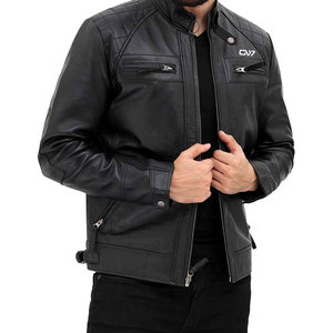 Chaqueta de moda de cuero marrón profesional hecha a mano de calidad superior con cuello levantado transpirable para la temporada de invierno - Product Image 1