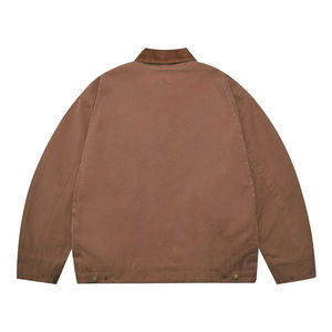 Chaqueta Bomber Vintage con Cierre para Hombre, Talla Grande, Lavada y Desgastada, de Lona de Pato, Estilo Informal, con Cuello Camisero, Abrigo de Invierno Ecológico - Product Image 4