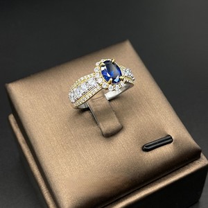 Anillo de compromiso de oro sólido de 18 quilates para mujer de alta calidad, joyería clásica de boda con moissanita cultivada en laboratorio azul, Diamante certificado por IGI - Product Image 6