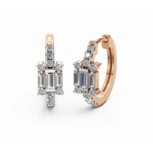 ต่างหูห่วงเพชรขอบ rayas 9 KT 14 KT ทอง18 KT เครื่องประดับสำหรับปลูกในห้องปฏิบัติการขายส่ง B2B ผู้ผลิต OEM - Product Image 4