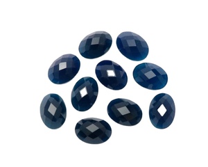 Vente en gros de cabochon ovale en iolite naturelle taillée en rose 6x8mm de qualité AAA bijoux en pierre calibrée par la chaleur IGI de bonne couleur - Product Image 1