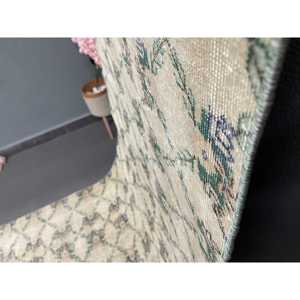 Vintage Rug, 3.3x10 ft <b>Runner</b> Rug, <b>Green</b> Brown Wool Rug - Product Image 3