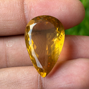 ลูกแพร์เจียระไนสีเหลืองมะนาวธรรมชาติสีทองสีเหลืองมะนาวธรรมชาติทำเครื่องประดับขัดเงาปรับเทียบอัญมณีหลวมจากผู้ผลิตอินเดีย - Product Image 3