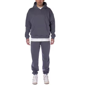 Ensemble survêtement homme hiver respirant en coton, sweat à capuche et pantalon de jogging, personnalisable, streetwear oversize, processus OEM/ODM Impex - Product Image 2