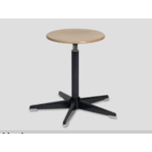 Sgabello girevole con seduta rotonda in legno, faggio, diametro 350 mm - Product Image 1