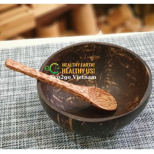 100% Handmade and Natural Coconut Shell Bowl for Candle/ Coconut Shell Salad Bowl With Engrave Laser Logo Made in Eco2go Vietnam - Product Image 5