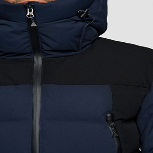 Veste matelassée rembourrée matelassée bleu nuit pour homme Sangle de marque réfléchissante personnalisée Poignets réglables thermoscellés Quilting - Product Image 6