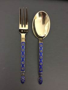 Juego de Cubiertos de Acero Inoxidable de Lujo, Libre de BPA, con Mangos de Esmalte Azul, Estilo Real, Apto para Lavavajillas, para Fiestas - Product Image 5