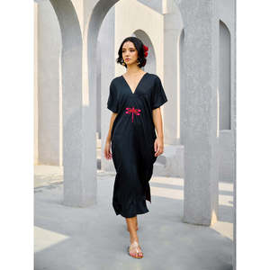 Plus Size Agni <b>Kaftan</b> Dashiki <b>Dress</b> in Cotton Silk Polyester & Viscose - Product Image 2