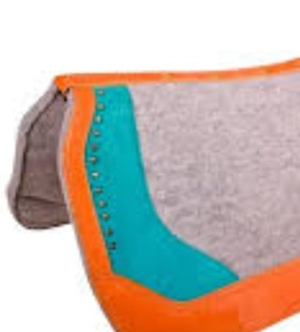 Vardhman Premium Western Horse Riding Equipment Hot Selling New Zealand <b>Wool</b> <b>Felt</b> Leather Patch Design Saddle Pad Fleece Lining - Product Image 2