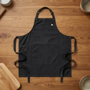 Delantal Clásico sin Mangas con Tirantes, de Lona Tejida, Color Morado Oscuro, con Bolsillos, Lavable a Máquina, Ecológico, Resistente al Agua, para Limpieza - Product Image 6