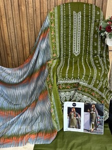 Indien pakistanais coton broderie travail fantaisie Salwar Kameez costume Net longue robe robe femmes décontracté Saree mariage Collection - Product Image 2