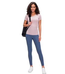 เสื้อยืดคอกลมแขนสั้นสำหรับผู้หญิงแห้งเร็วเสื้อยืดธรรมดาสำหรับผู้ชาย - Product Image 3