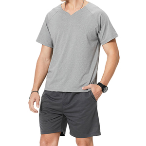 Conjunto personalizado de 2 piezas de verano para hombre Camiseta transpirable con estampado lavado ácido y pantalones cortos deportivos informales - Product Image 6