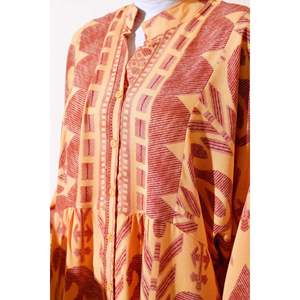 बैट आस्तीन फ्रंट बटन पैटर्न पीले - Product Image 2