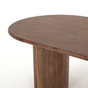 Table à manger en bois d'acacia massif minimaliste moderne avec pieds en lattes verticales en bois naturel pour restaurant hôtel cuisine table à manger - Product Image 5