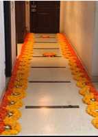 Rangoli en fleurs artificielles faites à la main en Inde, décoration de temple pour Diwali, décoration de mariage, décoration de maison pour la fête de l'inauguration, décoration festive pour la maison