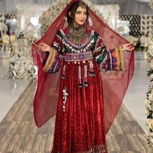 Robe kuchi vintage ethnique tribal, robe de soirée traditionnelle afghane/pakistanaise Kuchi Kochi 3095 - Product Image 5