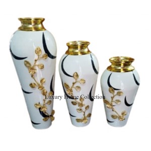 Design minimaliste moderne Vase décoratif pour la maison Couleur noire mate Revêtement en poudre à prix raisonnable Logo personnalisé disponible - Product Image 3