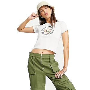 Tops cortos de algodón de manga corta de alta calidad para mujer, camisetas de secado rápido con diseño personalizado, camisetas cortas de nuevo estilo - Product Image 4