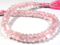 Quartz rose naturel, rondes facettées, qualité supérieure, 8 brins, pierres précieuses en vrac, 100-120 carats, diamètre du trou 0,45-0,50 mm, pour bricolage